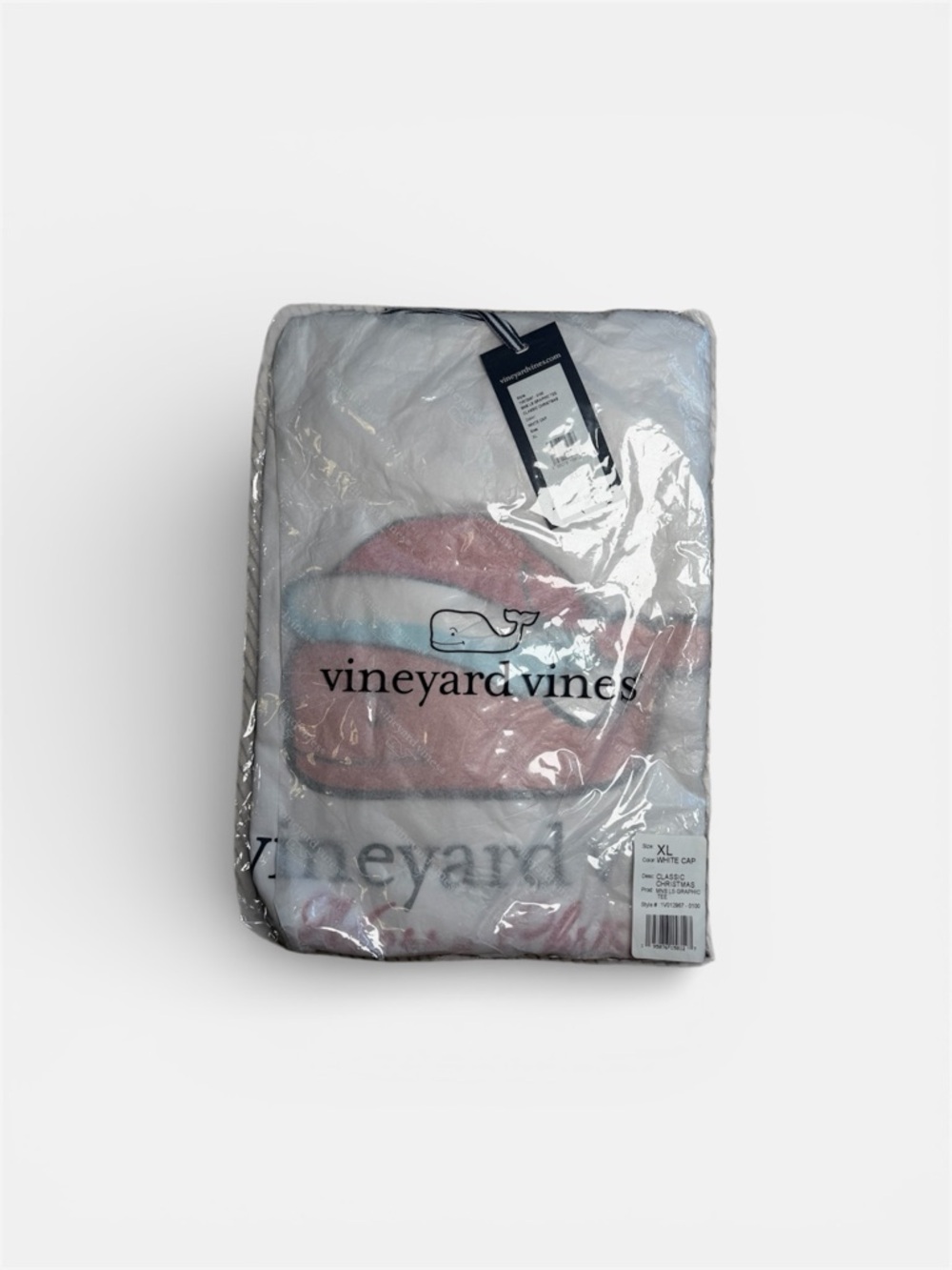 Vineyard Vines Signature Whale Christmas Long Sleeve Tee - Pink White and Red